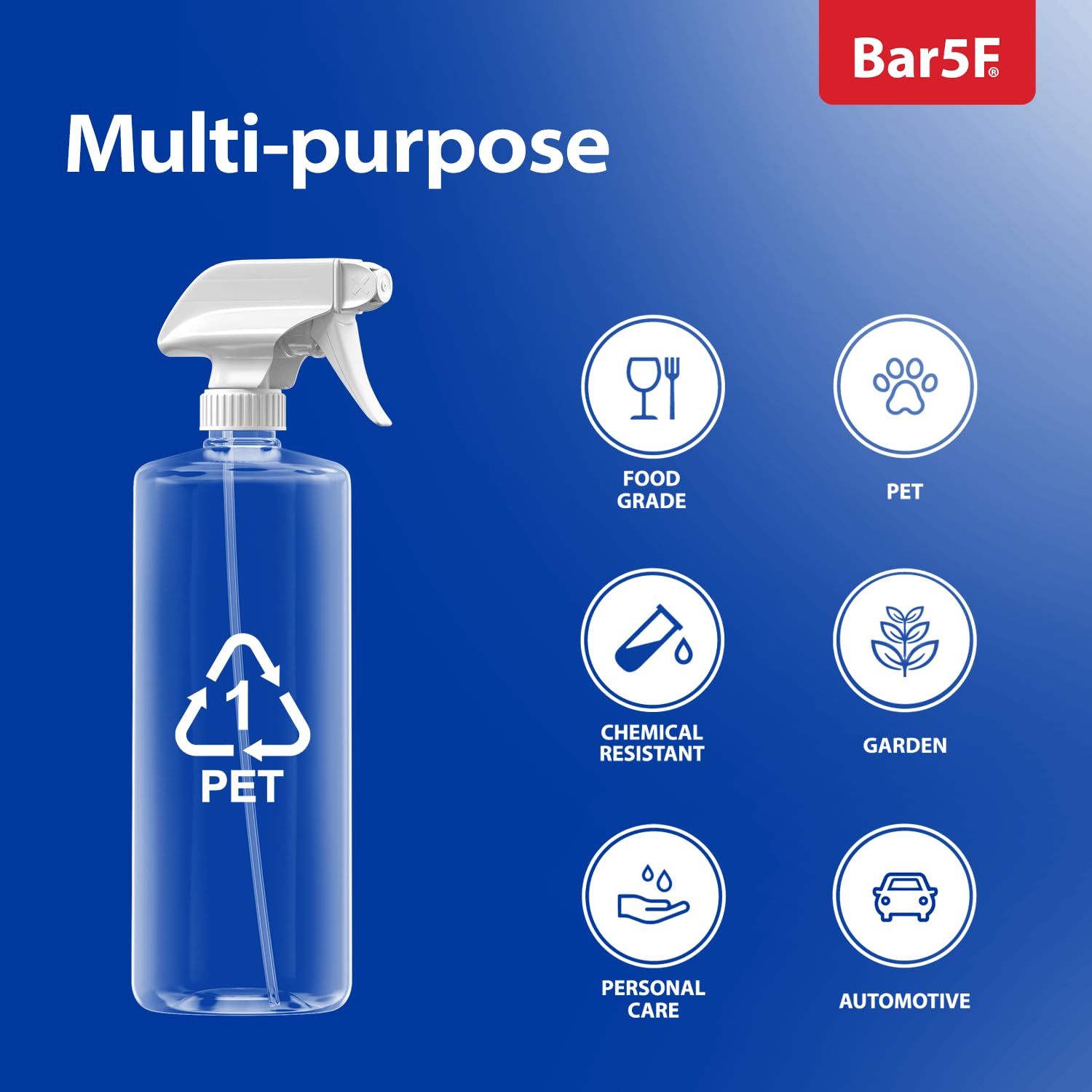 Bar5F pack of 3 transparent bottles ready for refills