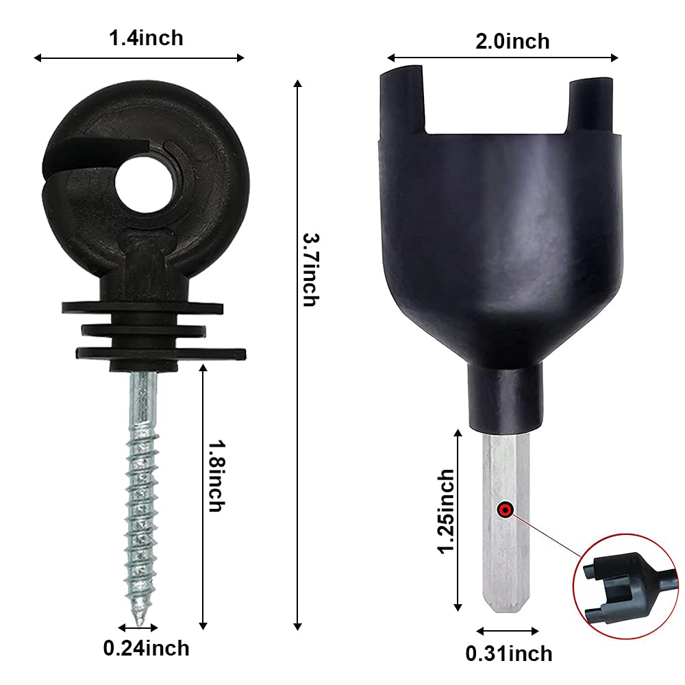 Barafat insulator socket tool shown for use with an electric drill to speed installation.