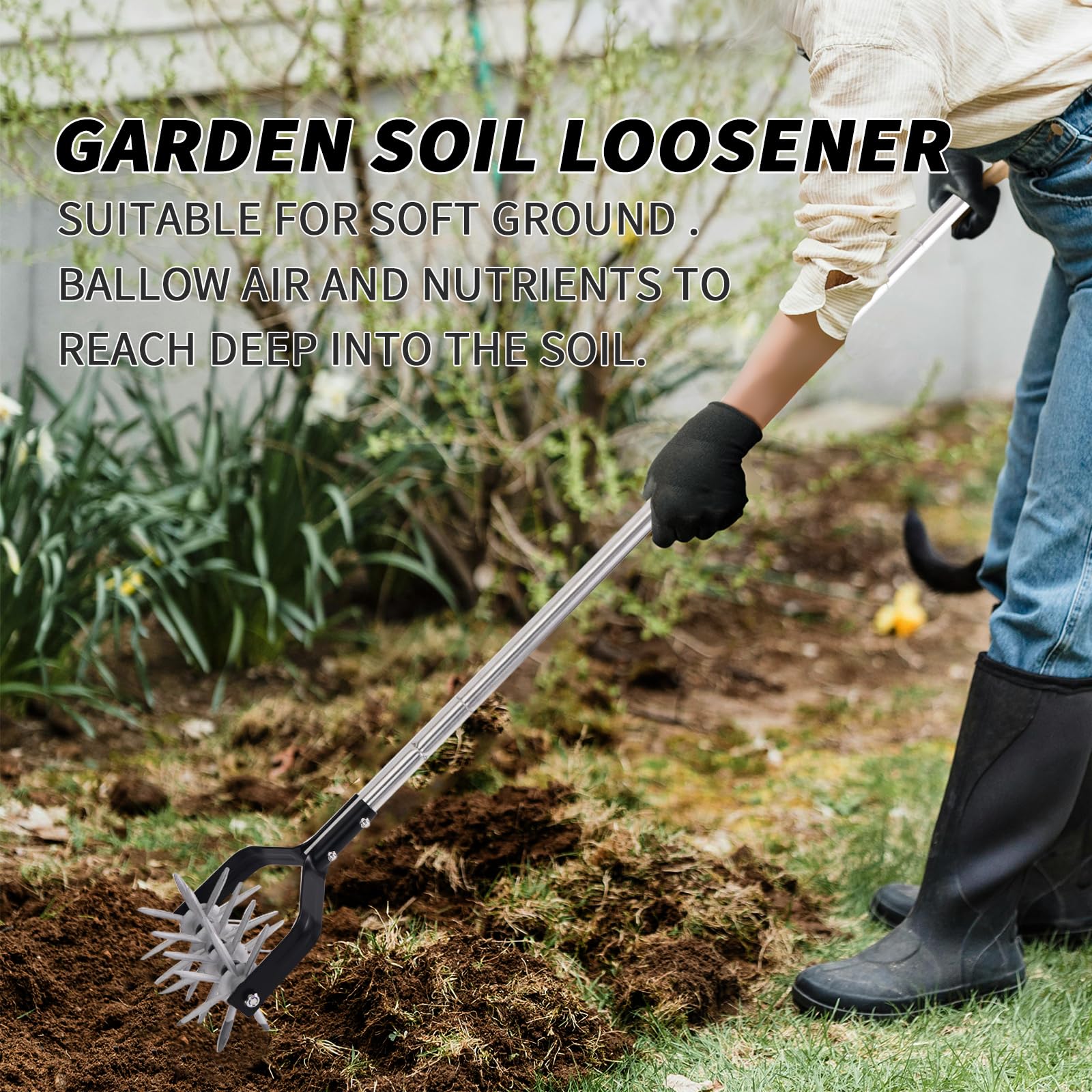 BARAYSTUS aluminum wheels provide smoother tilling on uneven ground.