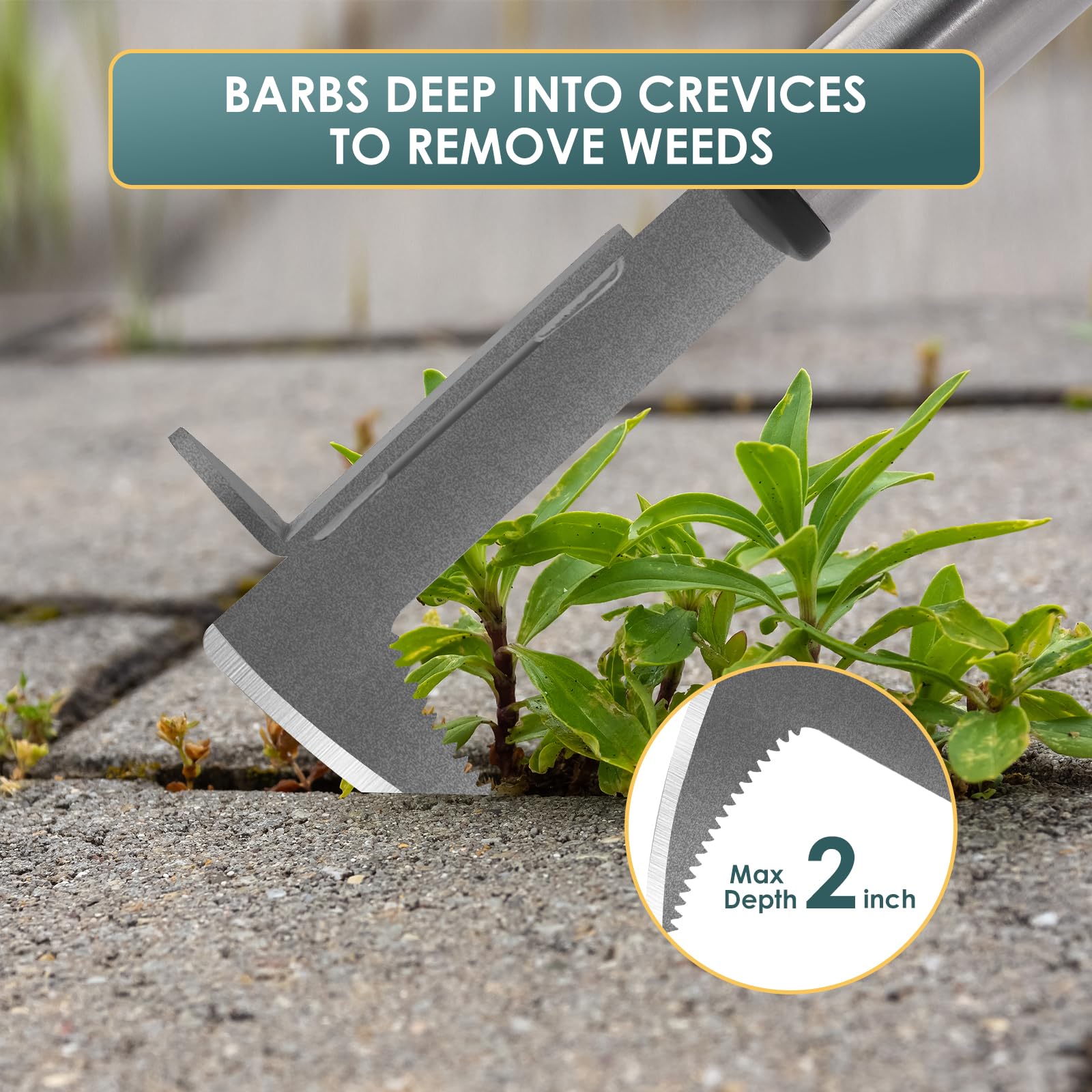 BARAYSTUS Crack Weeder anti-rust coating protects metal and extends service life in moisture.