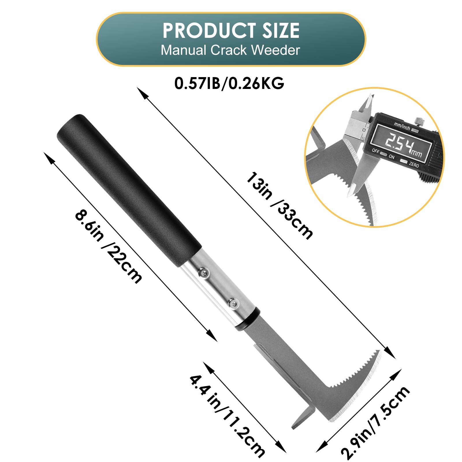 BARAYSTUS Crevice tool designed for 0.1 to 2 inch cracks and shallow depths.