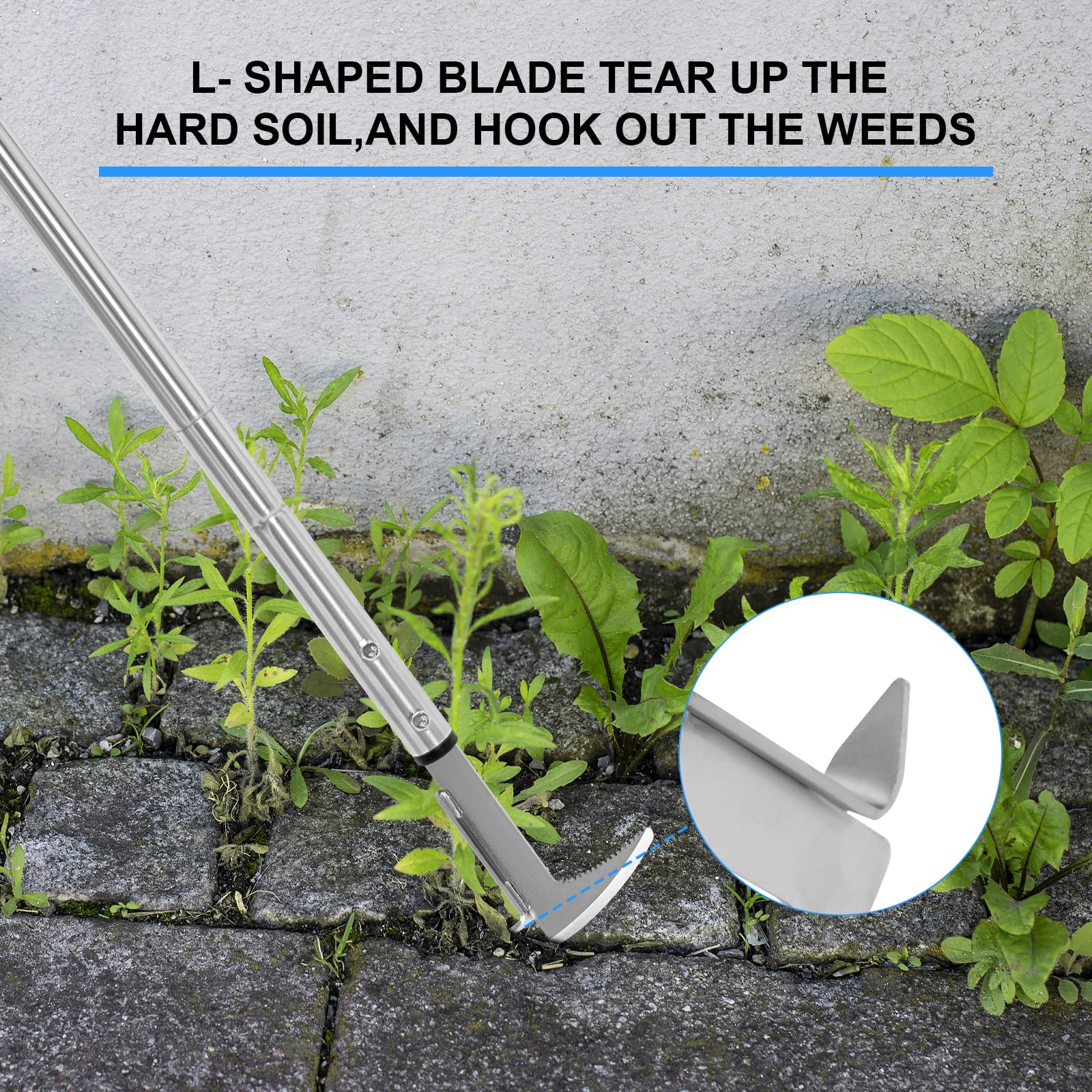 BARAYSTUS Crack Weeder's anti-rust coating keeps blades clean and durable
