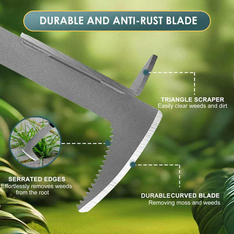BARAYSTUS Crack Weeder with L-shaped blades reaches deep into crevices for thorough weeding.