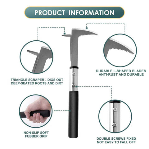 BARAYSTUS Crack Weeder fits tight spaces like driveways and sidewalks for moss and weed removal.