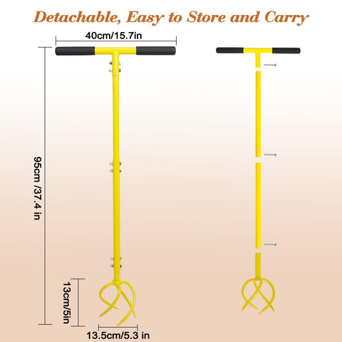 Baraystus Garden Hand Tiller disassemblable design aids compact storage and transport.
