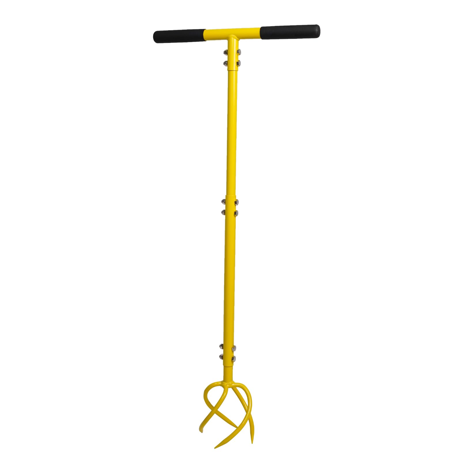 Baraystus Garden Hand Tiller with long curved tines for deep, efficient soil loosening.
