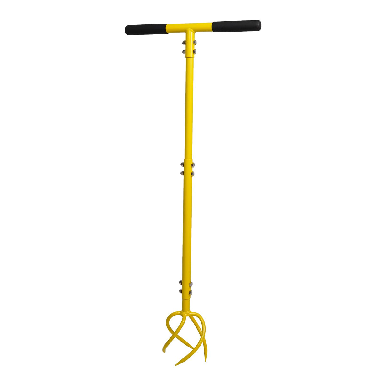 Baraystus Garden Hand Tiller with long curved tines for deep, efficient soil loosening.
