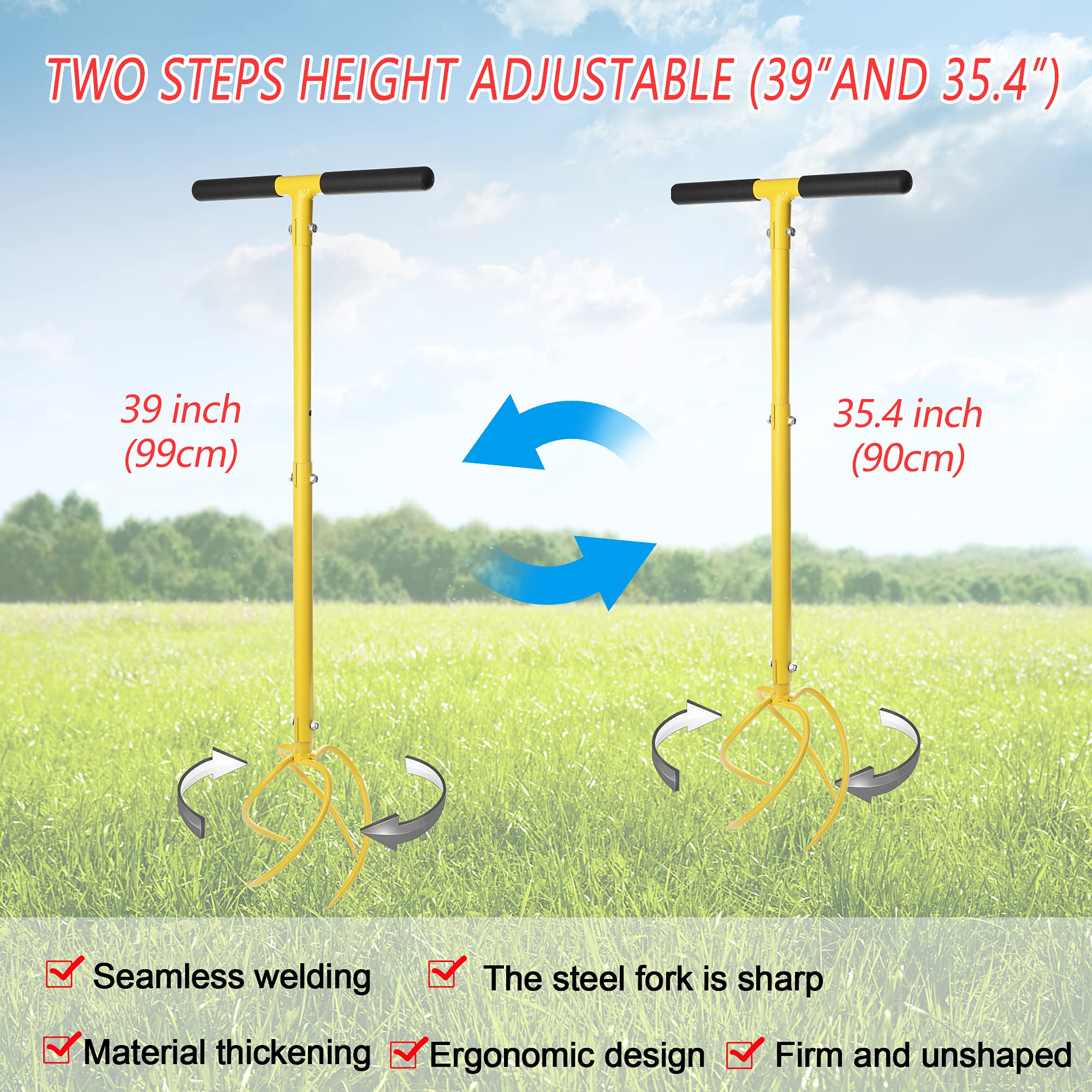 BARAYSTUS garden tiller with curve tines for smooth digging.