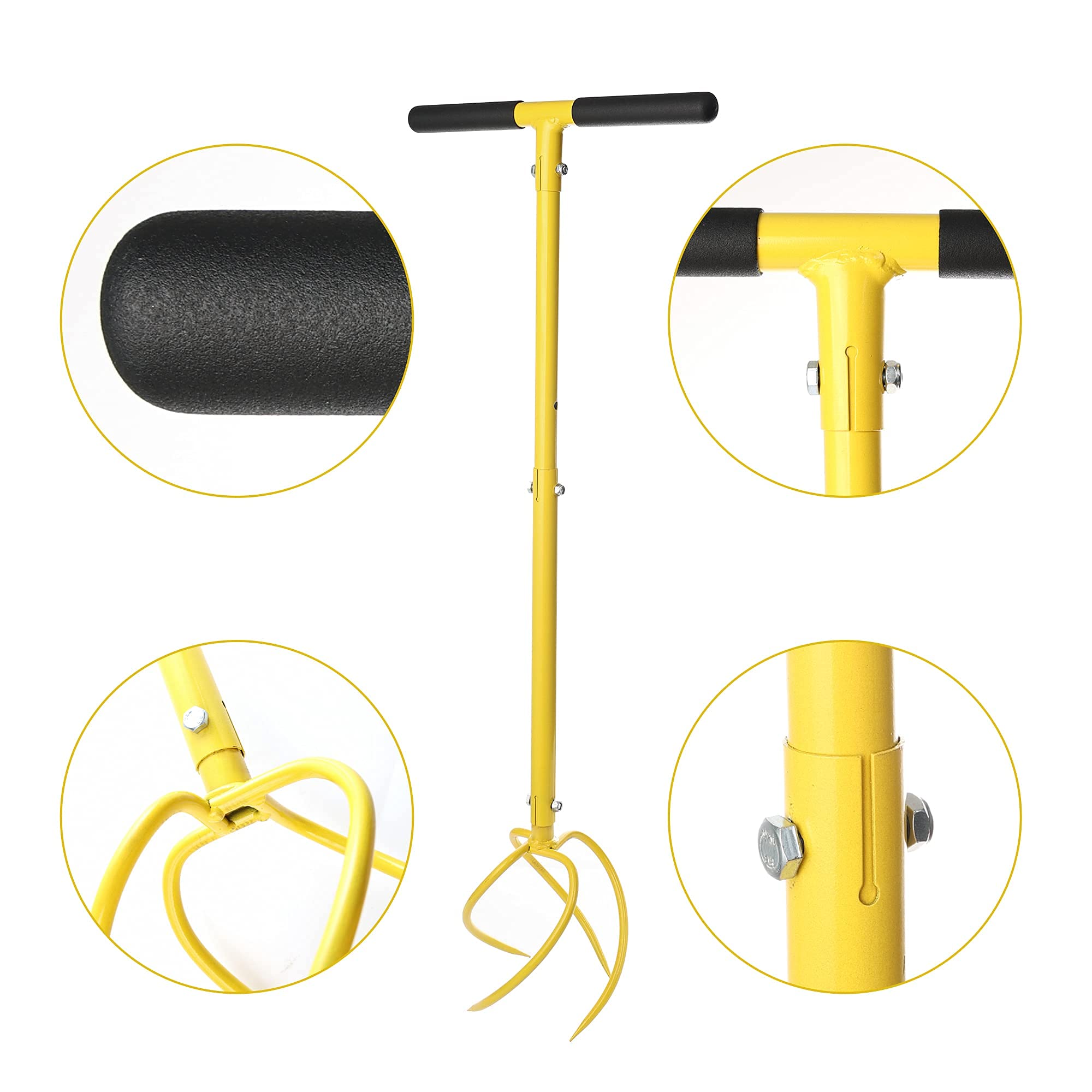 BARAYSTUS garden tiller long handle reduces bending.