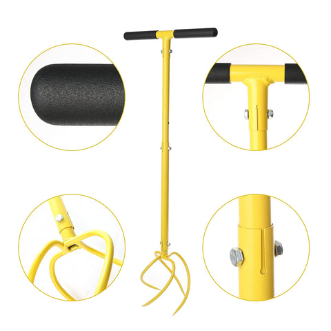 BARAYSTUS garden tiller long handle reduces bending.