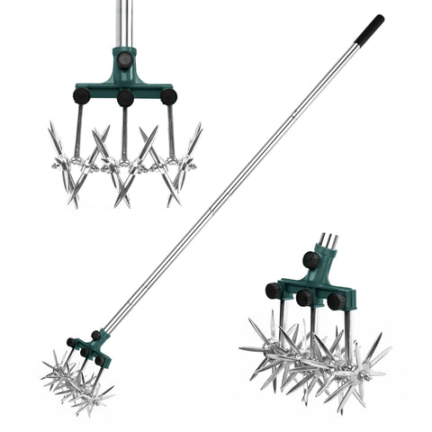 BARAYSTUS Rotary Cultivator handle adjustment shows comfortable reach and control.