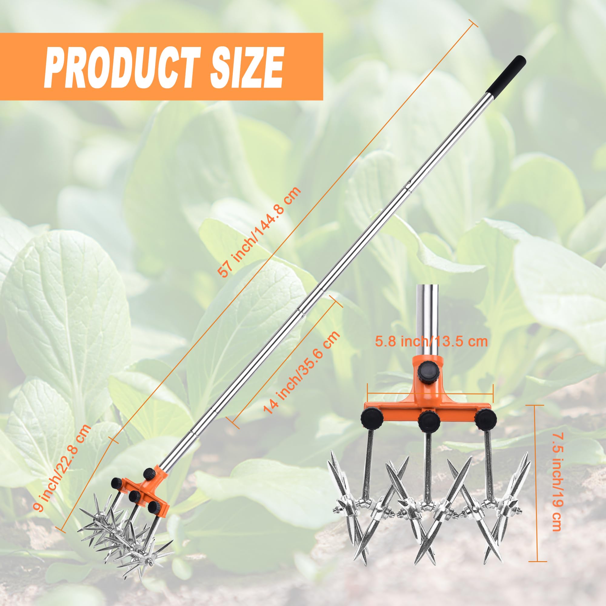 BARAYSTUS aluminum tines promote efficient soil aeration and mixing