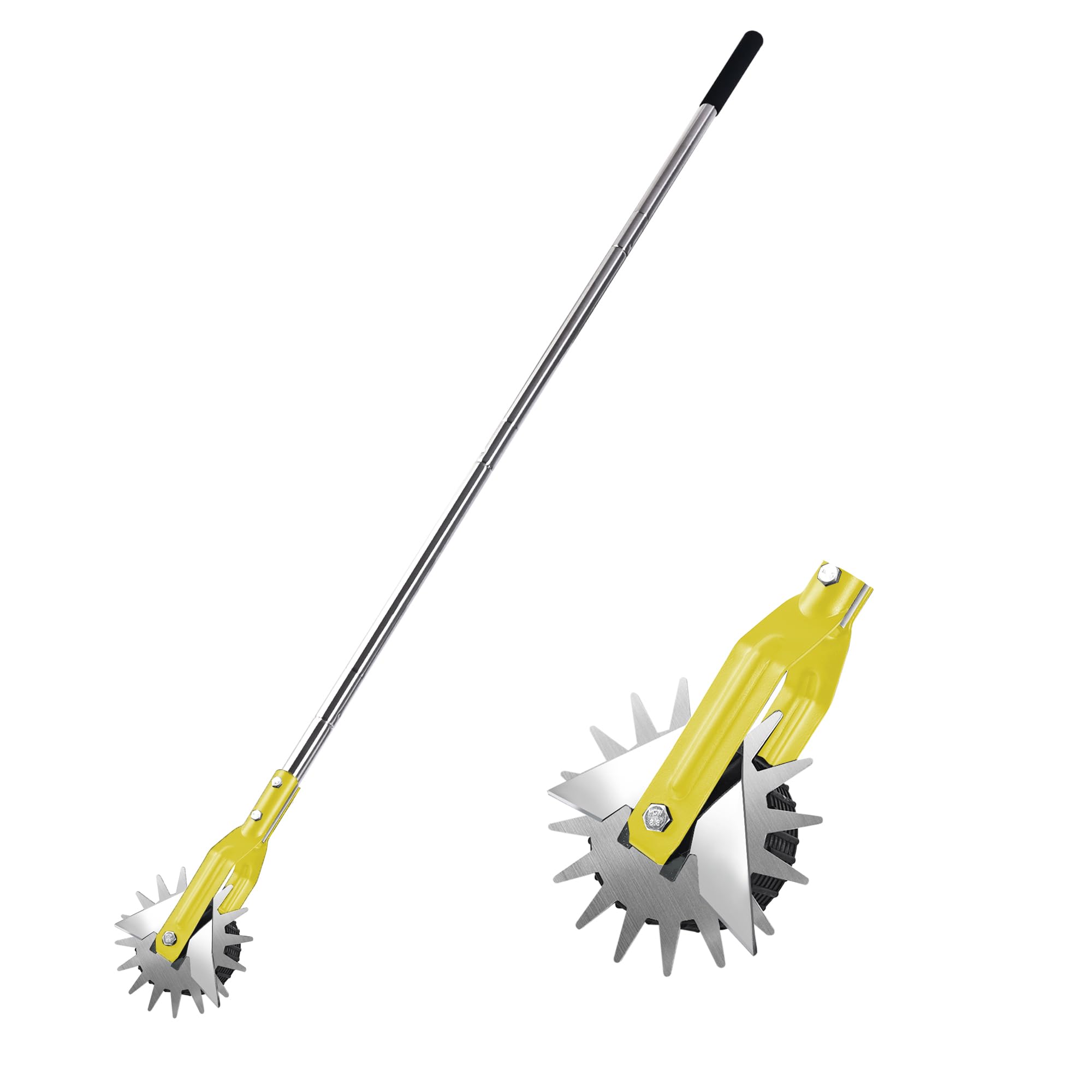 BARAYSTUS wheel rotary edger action for precise sidewalk edging.