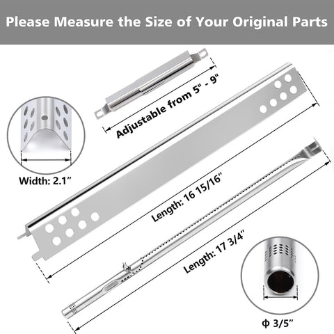 Barbqtime crossover tube for Char-Broil 2-burner ensures consistent airflow