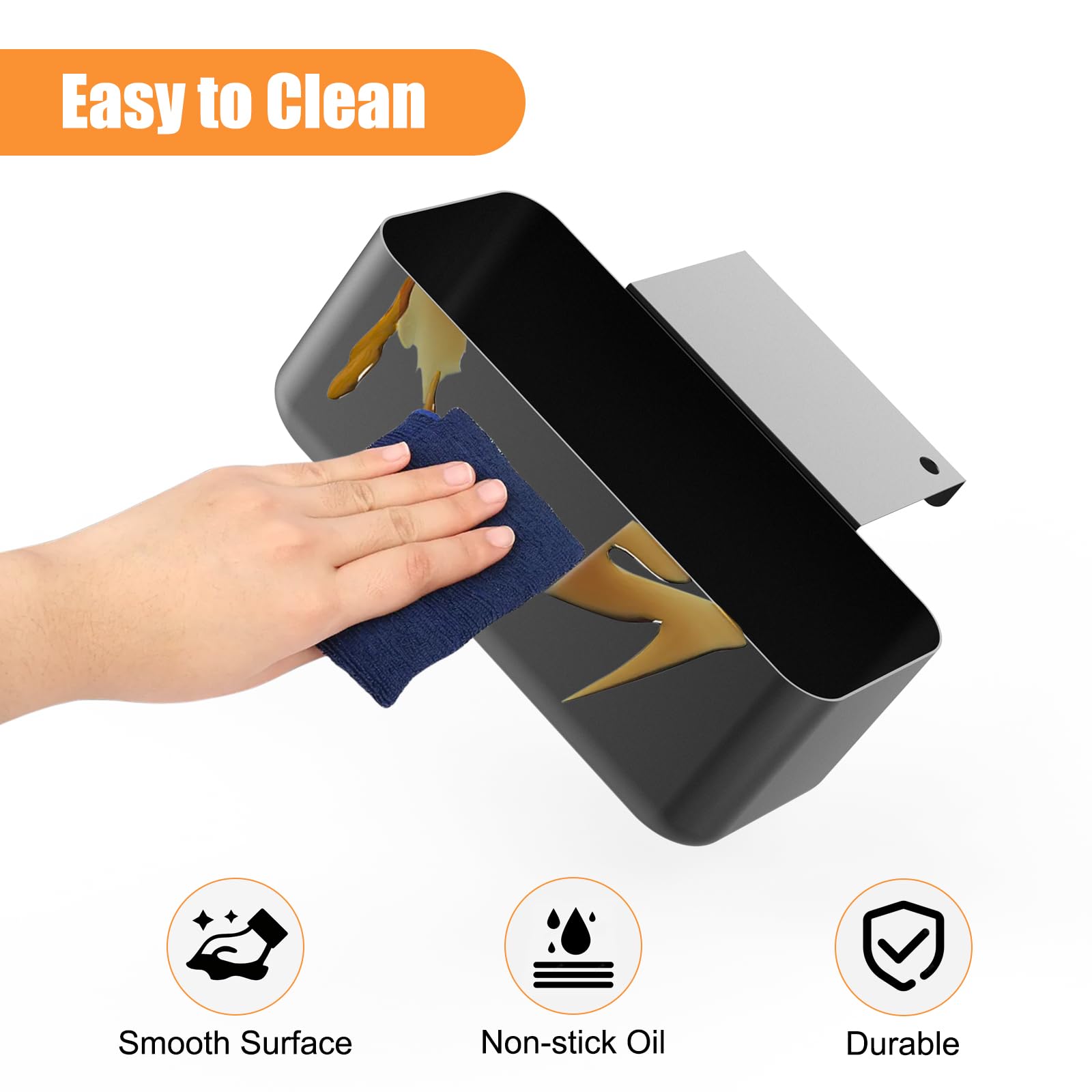 Barbqtime easy-clean drip pan cleans easily with soap and water.