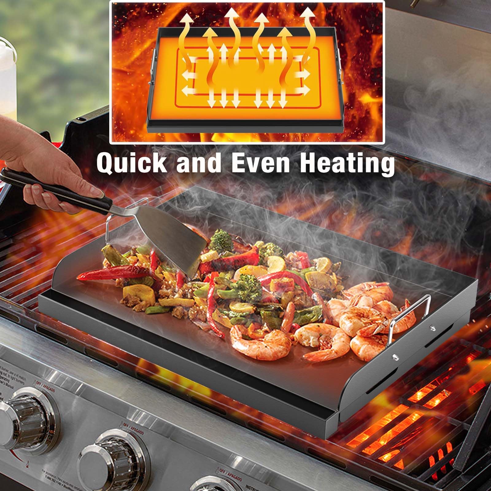 Barbqtime griddle universal fit works with Weber, Charbroil, Nexgrill models