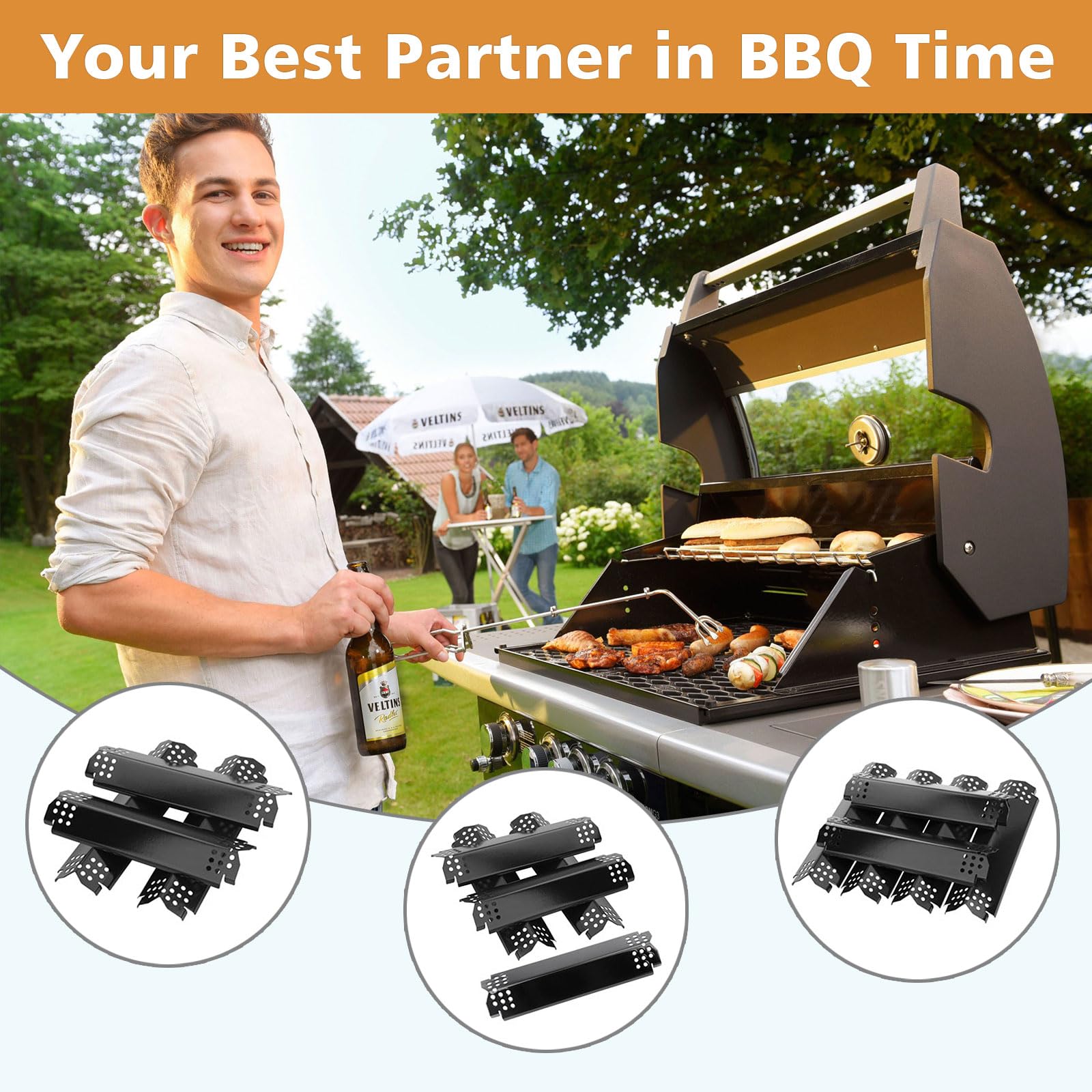 Barbqtime heat tent burner protection and even heat distribution in use