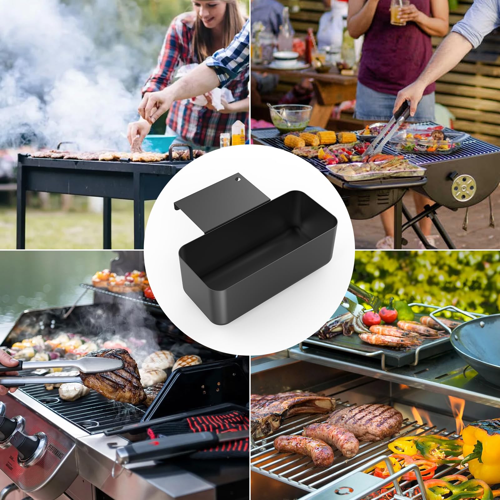 Barbqtime quick-install grease cup simplifies setup on Blackstone griddles.