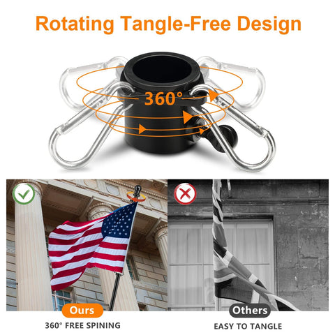Barcetine 360° rotating ring set offers consistent flag visibility from every angle.