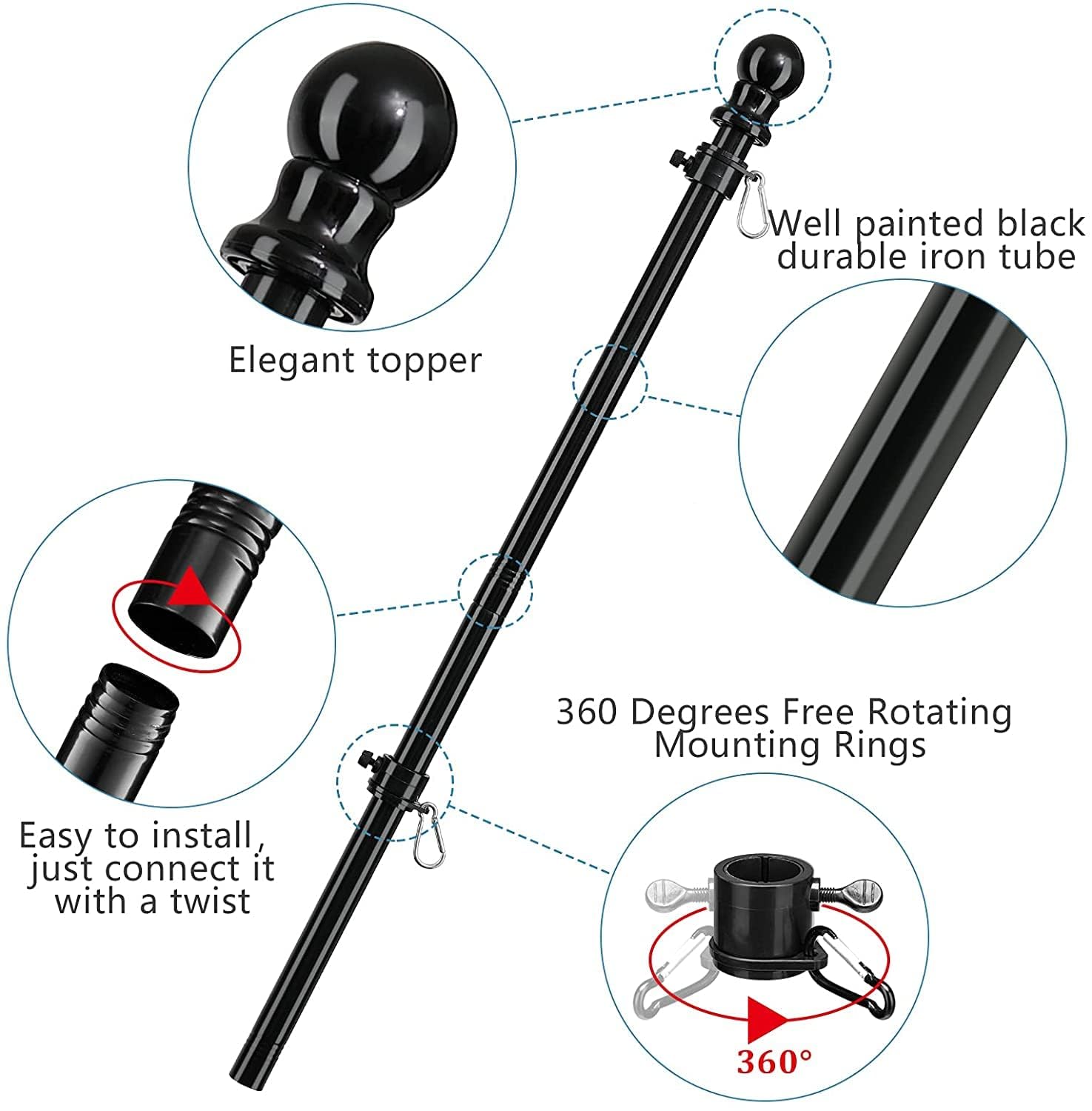 Barcetine anti wrap ring system prevents tangling in wind