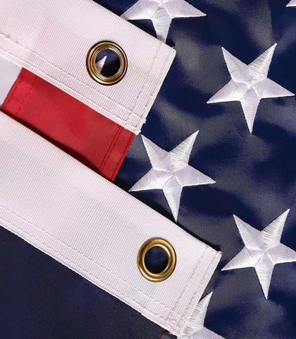 Barcetine embroidered US flag 4x6 adds authentic detail to outdoor display.