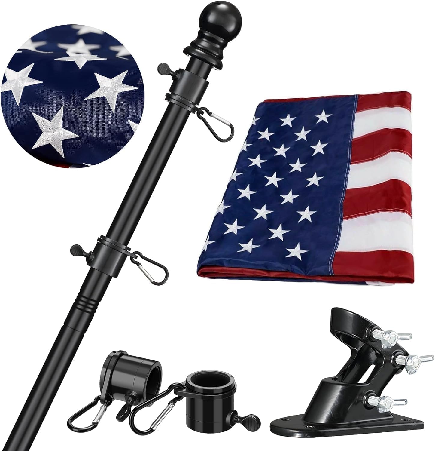 Barcetine 6ft stainless flag pole for durable outdoor display.