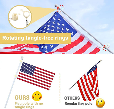 Barcetine flag pole extension poles for adjustable height