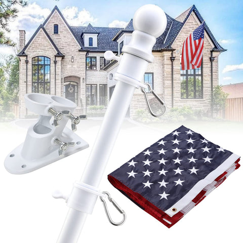 Barcetine flag pole kit 5ft ready for outdoor porch display.