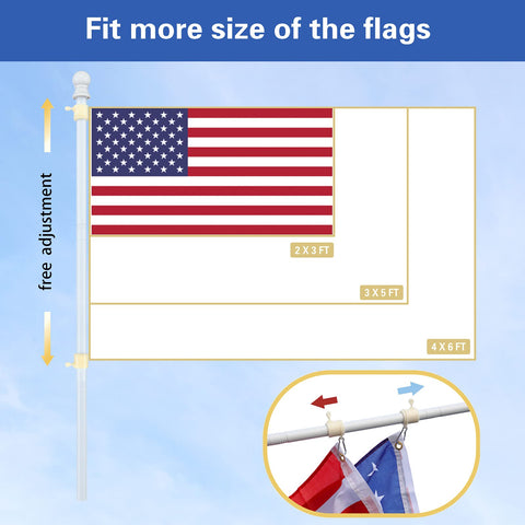Barcetine adjustable length flag pole extends from 1.3ft to 5ft for versatility.