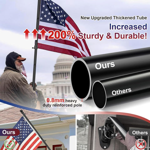 Barcetine flag pole ideal for residential porch and fence displays.