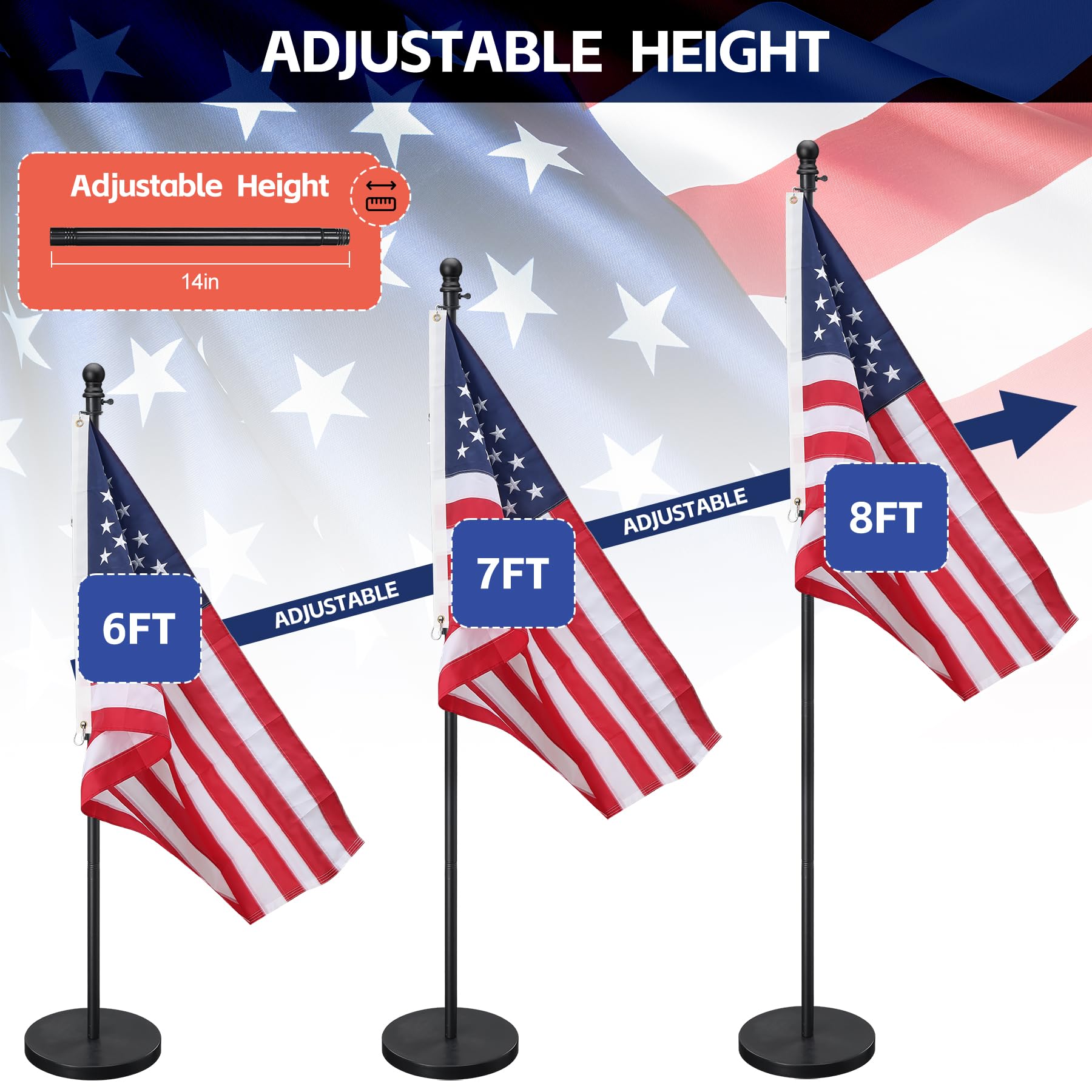 Barcetine 360-degree rotation rings keep flags neat and untangled