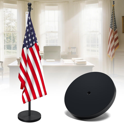Barcetine flag stand base filled with water stabilizes indoor displays on smooth floors