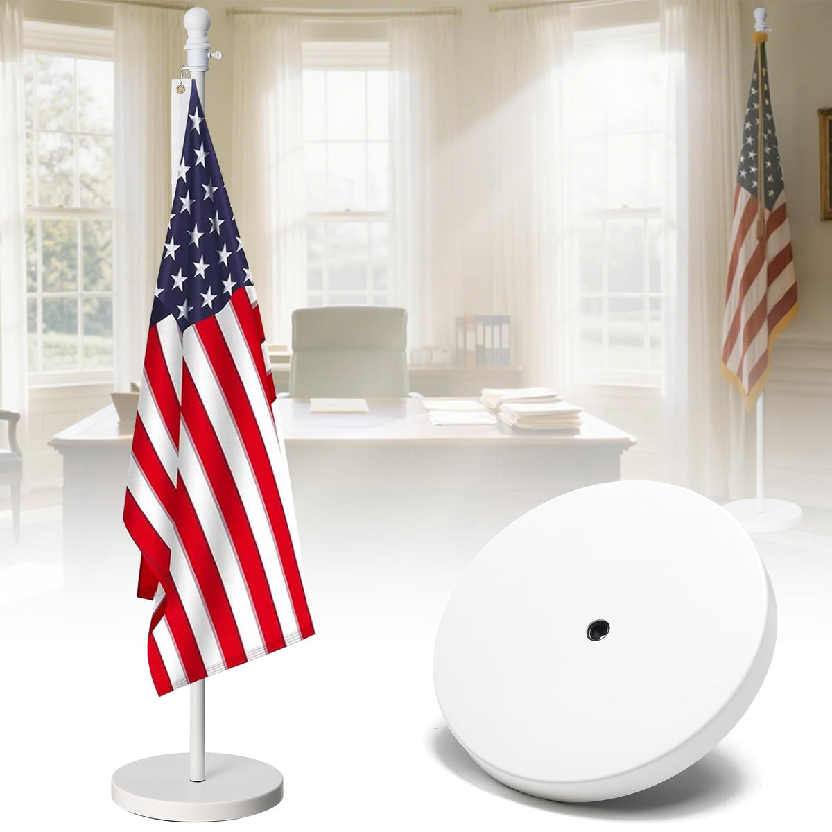 Barcetine flag stand indoor base filled with water for stability on smooth floors