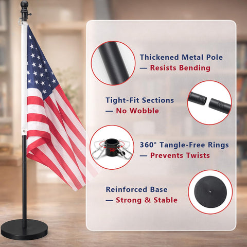 Barcetine indoor flag stand ideal for offices, schools, and conference rooms