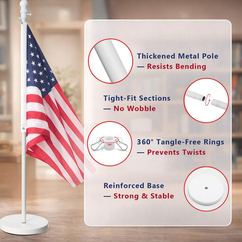 Barcetine flag stand suited for office and classroom indoor spaces