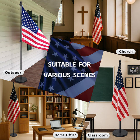 Barcetine flag set ideal for office, school, church, and ceremonies.