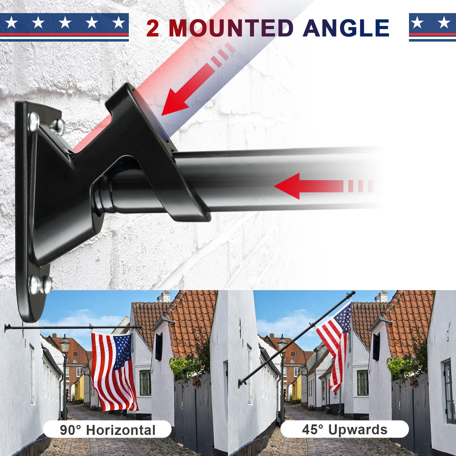 Barcetine outdoor flag pole kit on porch ready for quick setup.
