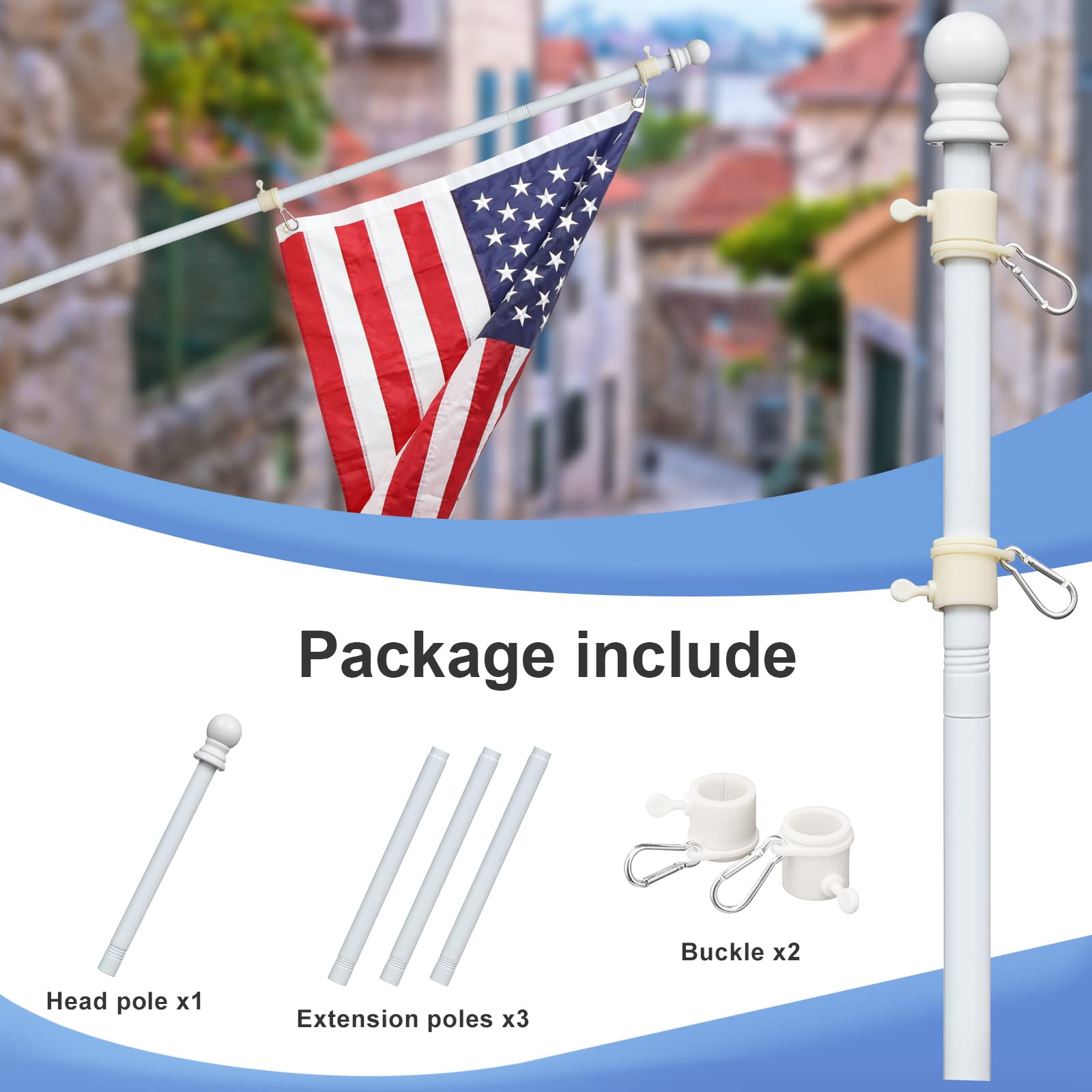 Barcetine stainless steel 1-inch pole resists rust in all weather conditions.