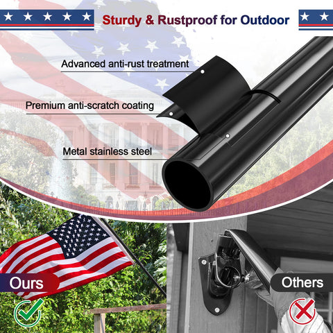 Barcetine tangle-free rings rotate 360° to prevent flag wrap.