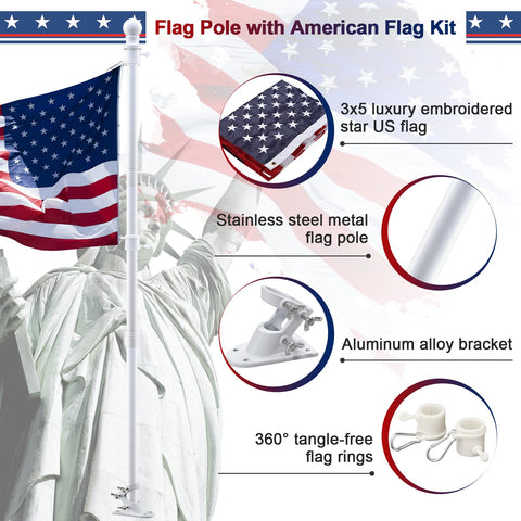 Barcetine 3x5 embroidered US flag with vivid colors.
