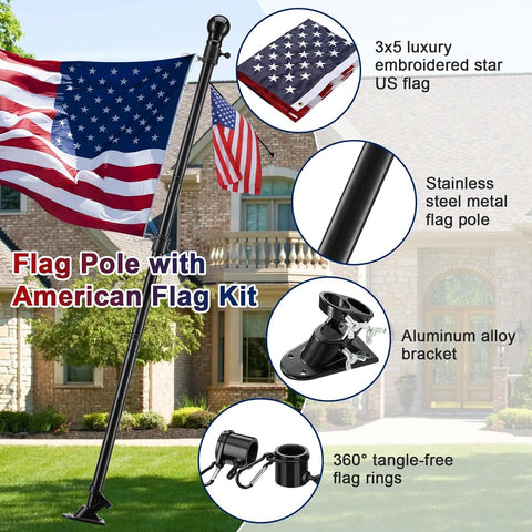 Embroidered 3x5 US flag by Barcetine for outdoor use
