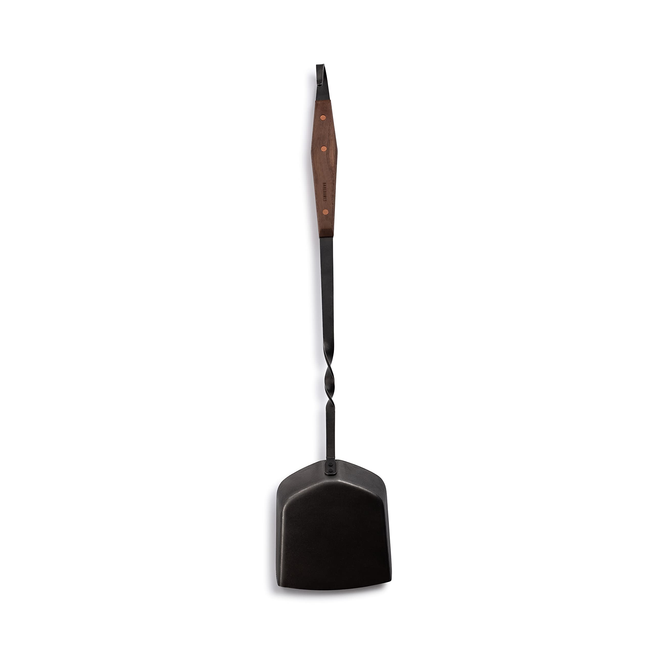 Barebones Cowboy Grill Coal Shovel length supports safe, hands-free operation near fire