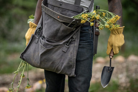 Barebones Harvesting Bag is easy to clean after garden tasks.