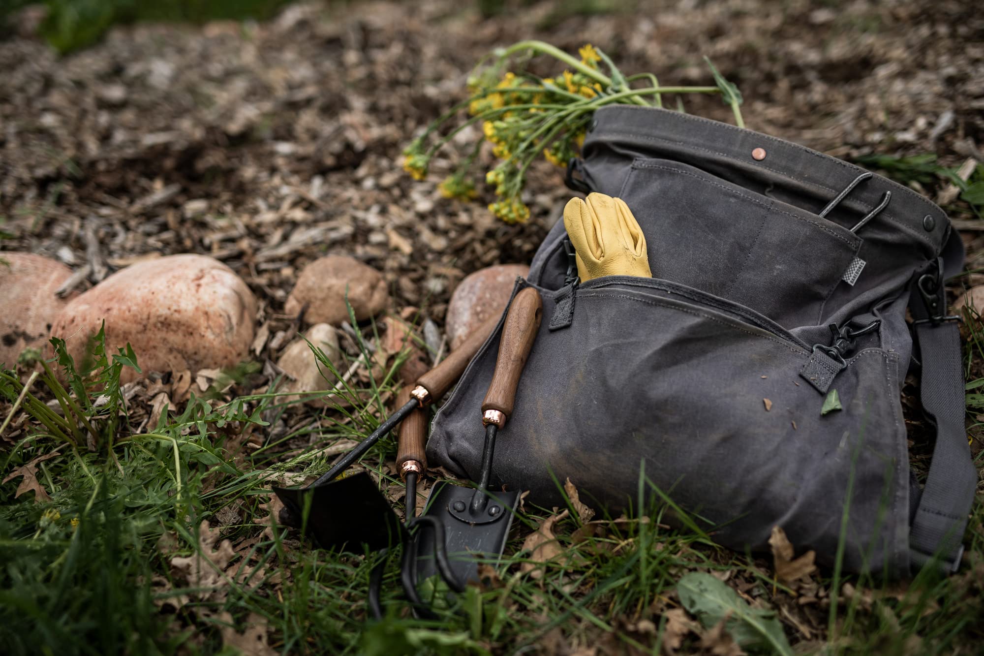 Barebones Harvesting Bag works as a garden-tools tote daily.