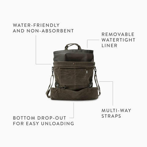 Barebones Harvesting Bag reinforced bottom adds stability for heavy harvests.