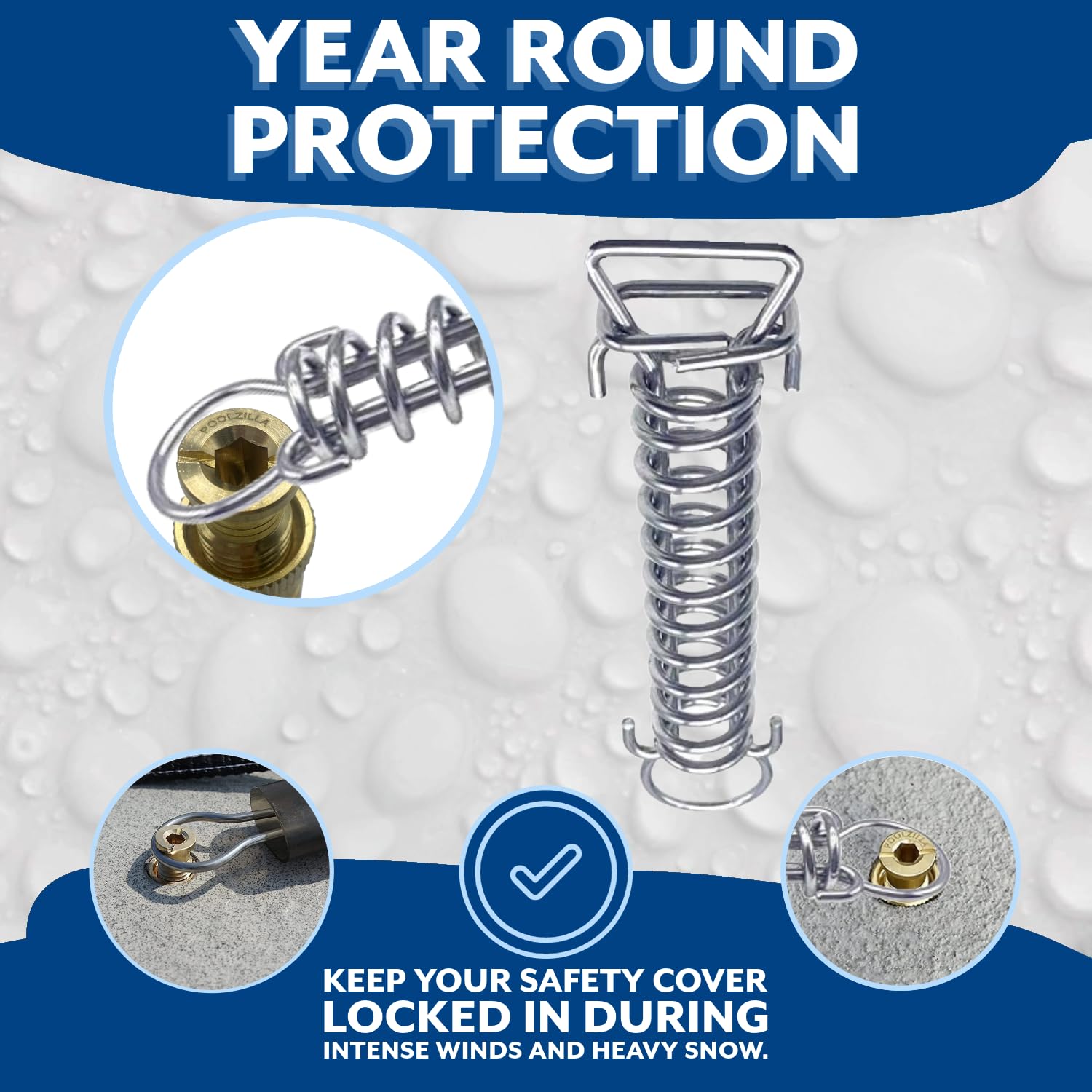 Bargain Brass Durable pool-cover hardware designed for long winter use