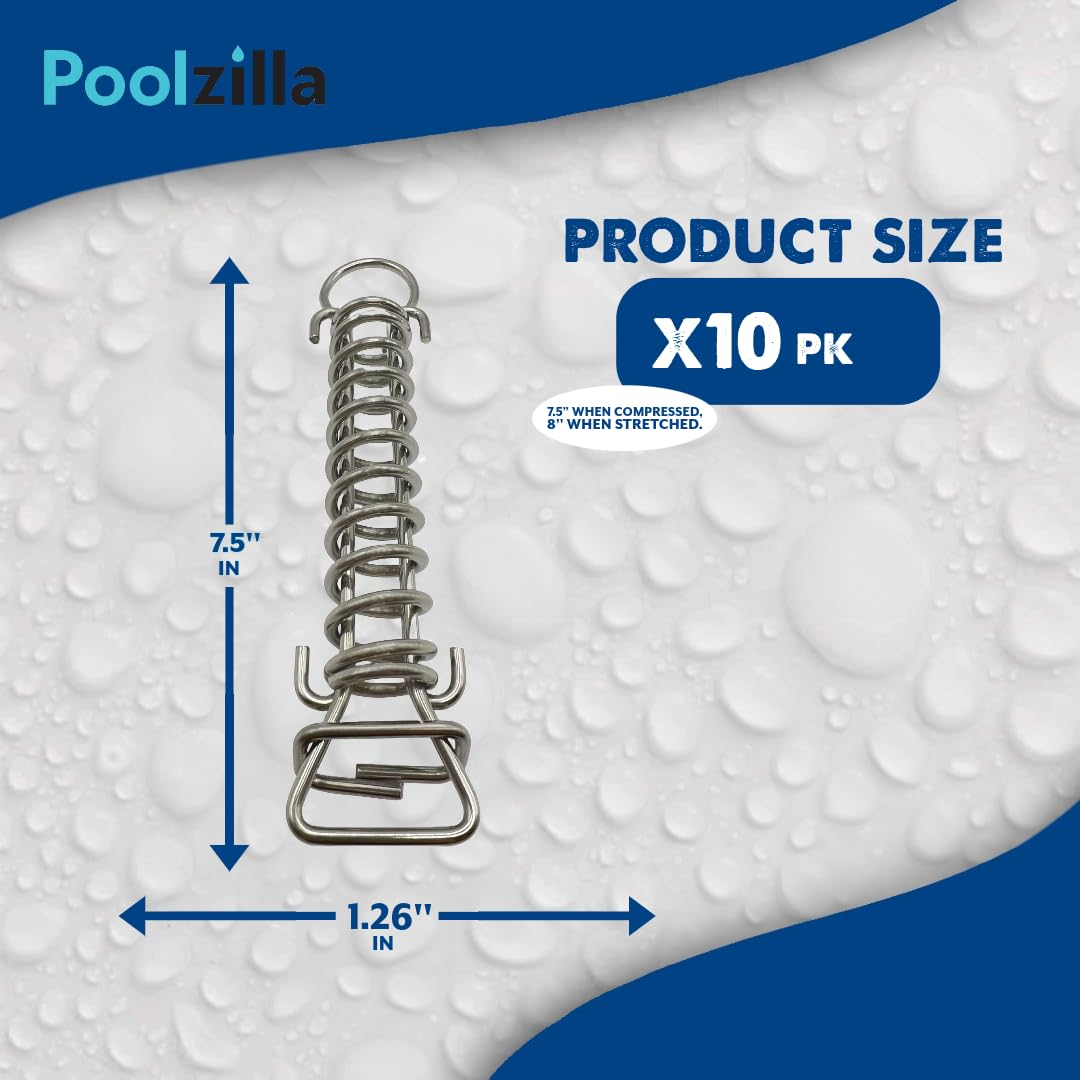 Bargain Brass Poolzilla springs stretched to 8 inches for strong seal