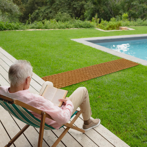 Barien lightweight coir path roll facilitates easy relocation and storage.