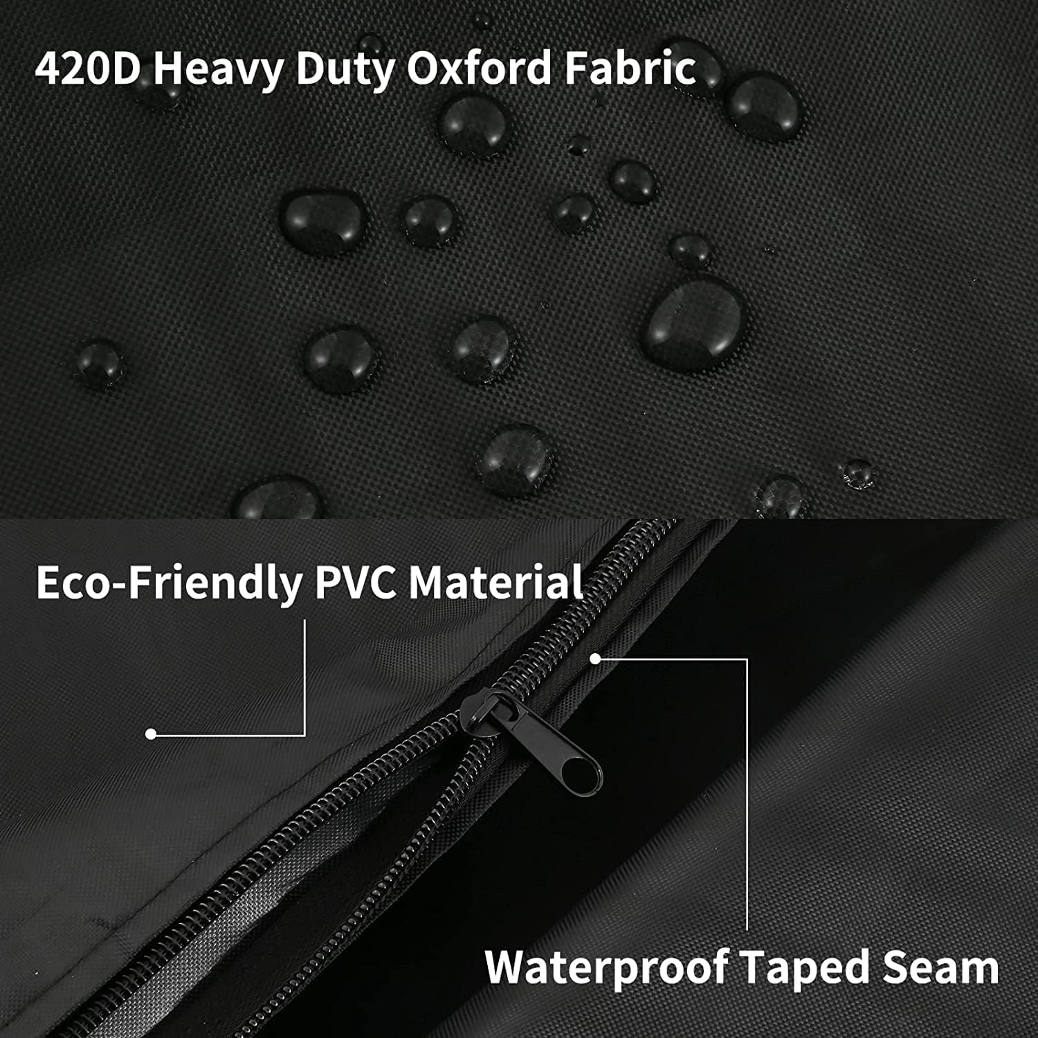 Barlic black outdoor tote cover blending with outdoor setups