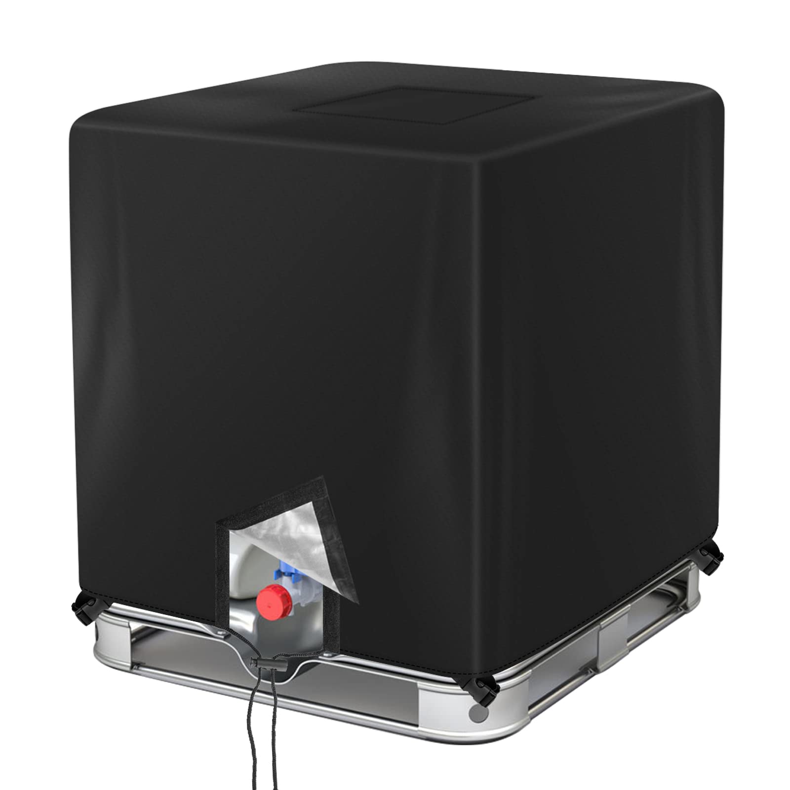 Barlic IBC tote cover fits a 275-gallon tank, protecting from debris and weather.